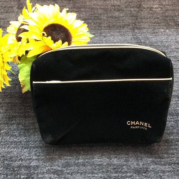 CHANEL Handbags - Chanel Velvet With Large Gold Trim Pouch